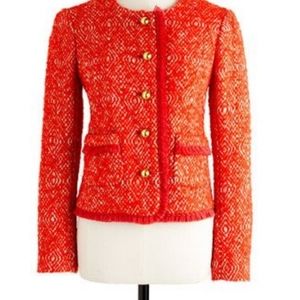 JCrew Corkscrew Tweed Blazer in Persimmon